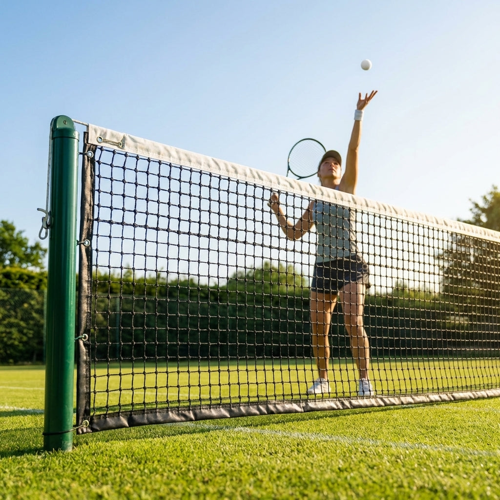 42ft doubles tennis net with HDPE double top for indoor and outdoor use