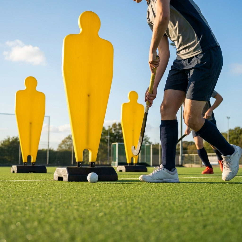 Field Hockey Mannequins with rubber base in fluorescent yellow - product detail