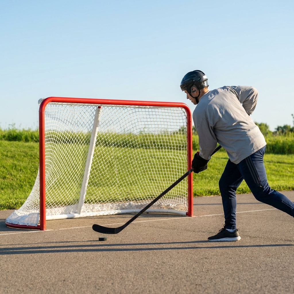 Street Hockey Goal in Red with Heavy Duty Steel Frame