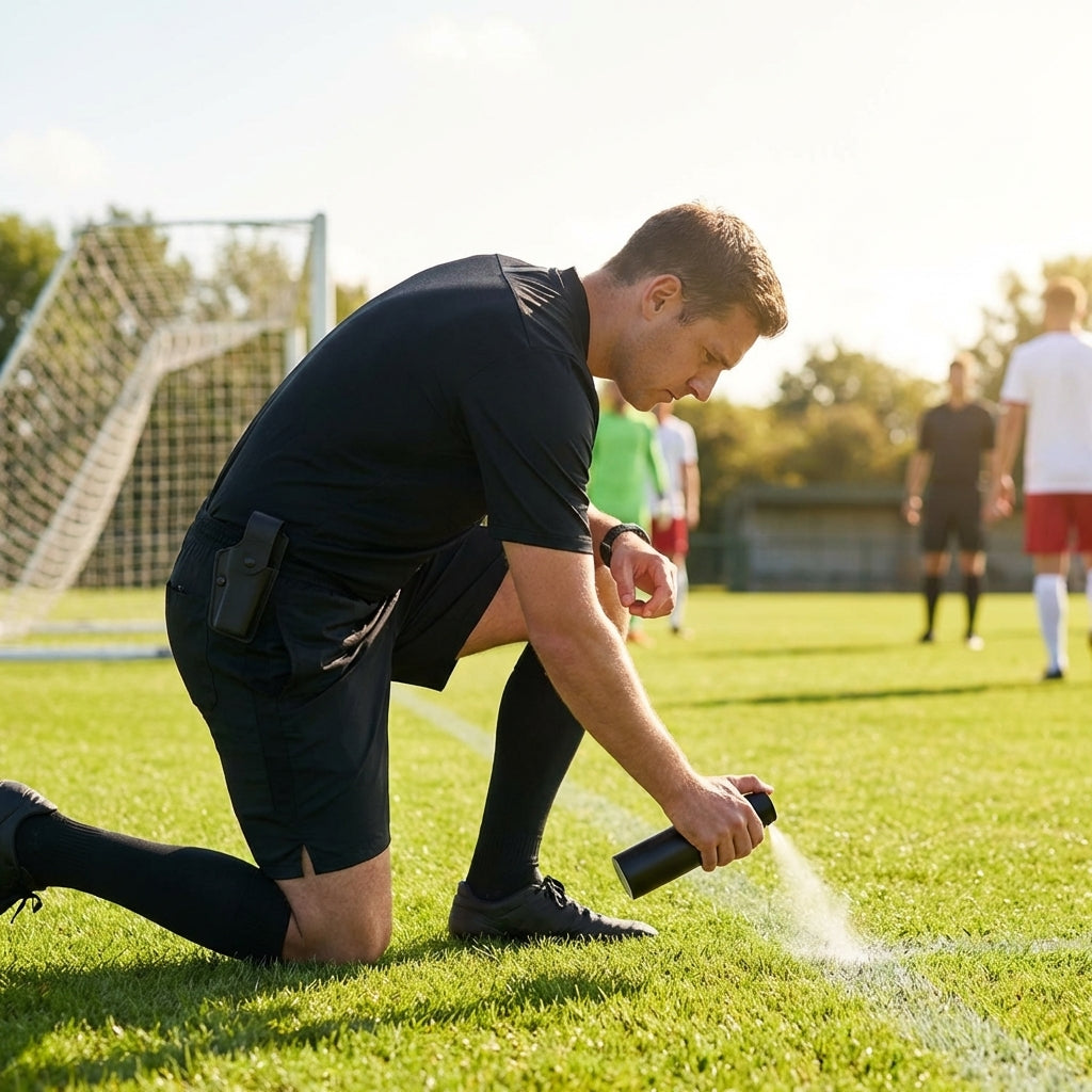 Football Referee Vanishing Spray for clear marking on pitch