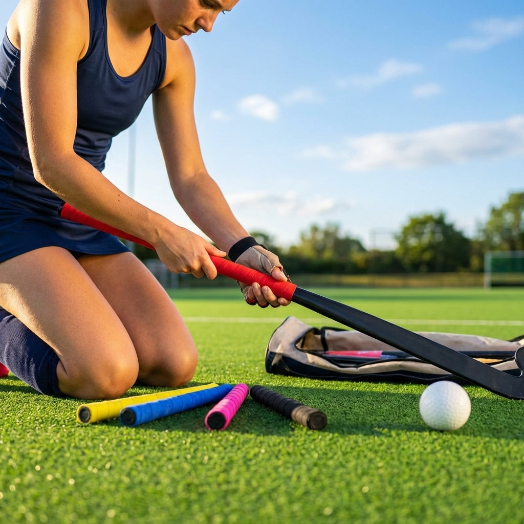Chamois hockey grips in various colours for field hockey sticks