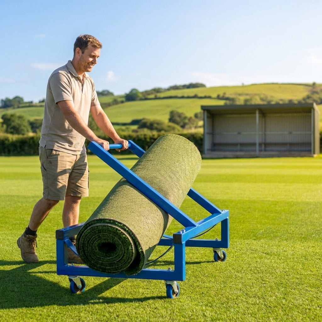Aluminium cricket mat trolley for efficient transportation