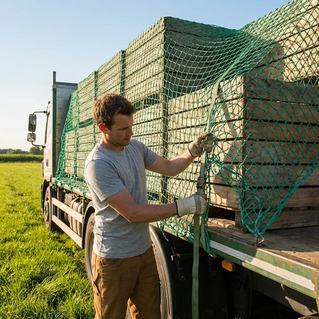 Heavy Duty Truck Net in black for industrial cargo security