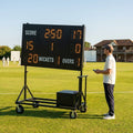 Electronic cricket scoreboard with anodised aluminium frame for schools and clubs