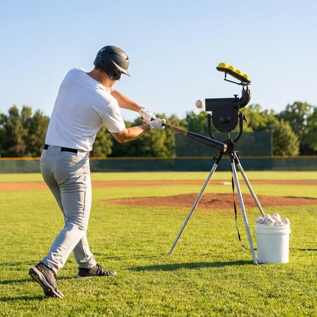 Baseball pitching machine with adjustable speed and TPE wheel