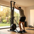 Black ski exercise machine for home and gym workouts - product detail