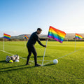 Rainbow corner flags for sports fields made of premium nylon
