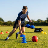 Colourful training marker cones for sports fields