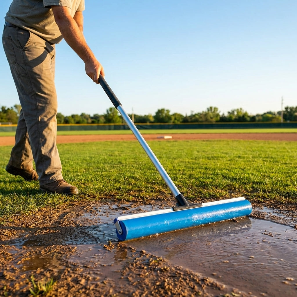 Baseball field squeegee with 36in blue PVA roller and aluminium handle - product detail