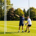 Mini rugby posts 5m in height, white aluminium for schools