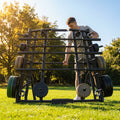 Reinforced steel barbell rack for gym and home use