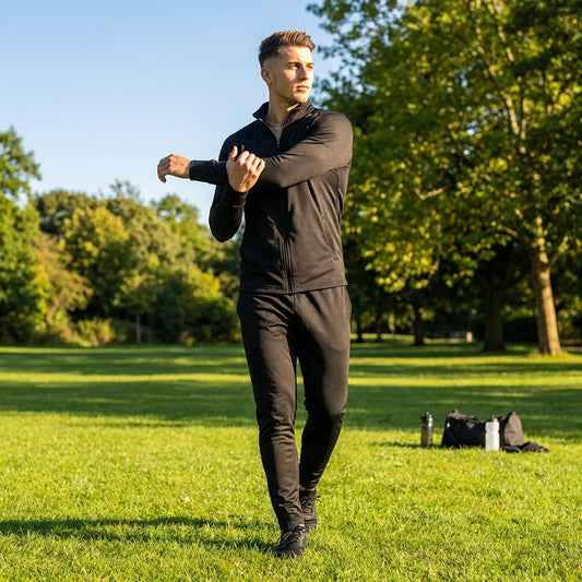Men's fitted tracksuit jacket in Grey and Black - product detail