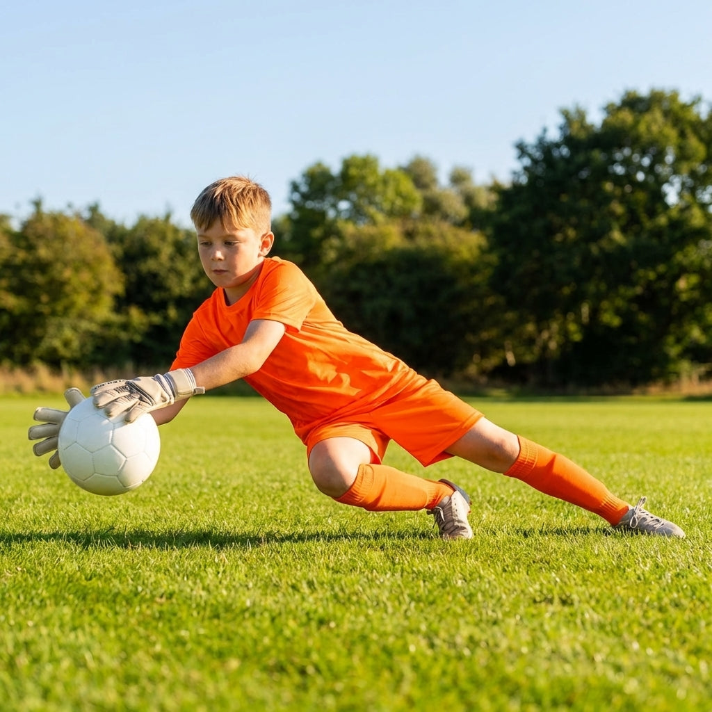 Kids' Goalkeeper Kit in vibrant colours, football gear