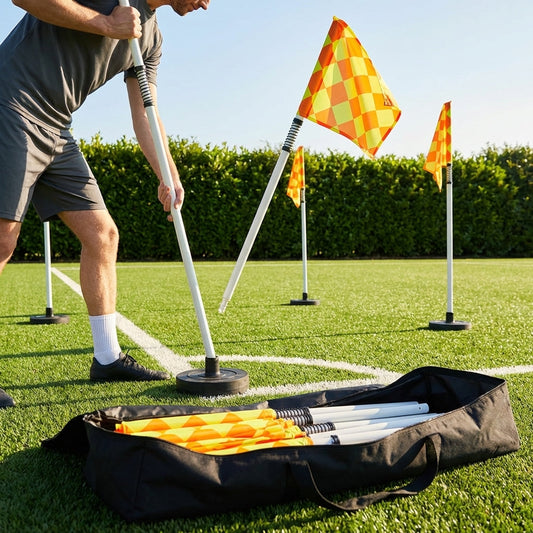 Gaelic Football AstroTurf Corner Flags with weatherproof PVC and rubber bases - product detail