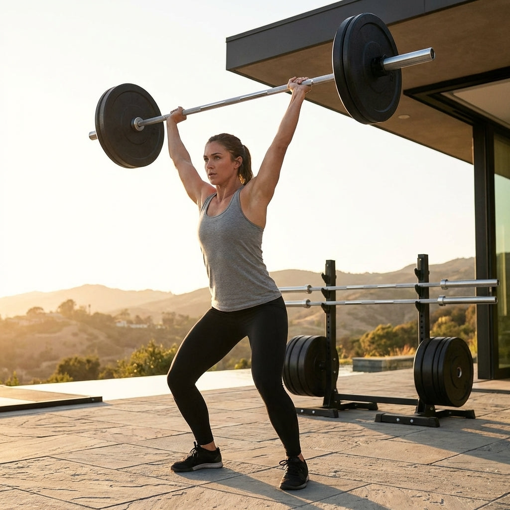 Steel Olympic lifting barbell for gym and home use - product detail