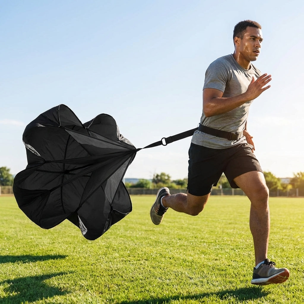 Black and white ice hockey speed chute for training