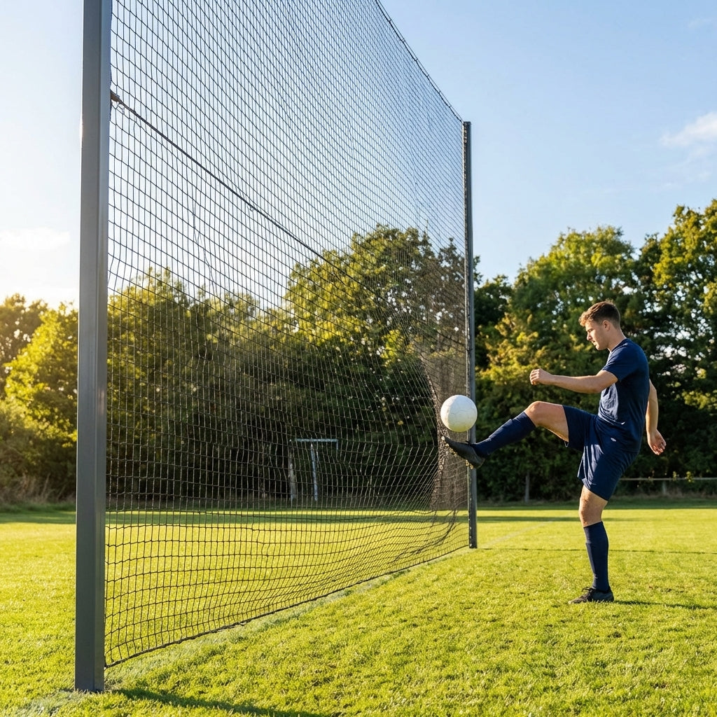 Ball Stop Net System with 8m high galvanised steel posts for sports grounds - product detail