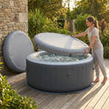 Inflatable hot tub cover made from durable PVC in grey and white - product detail