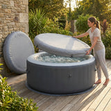 Inflatable hot tub cover made from durable PVC in grey and white - product detail