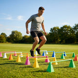 Training cones in bright colours for sports and fitness