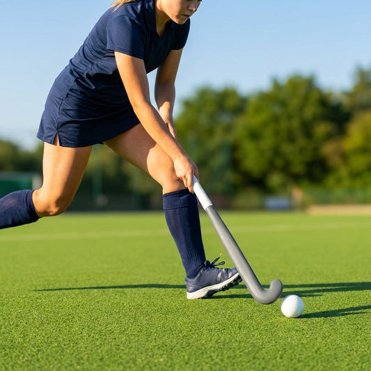 Fibreglass hockey stick with mid bow design for training and matches - product detail