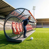 Customisable football stadium shelters with galvanised steel frame - product detail