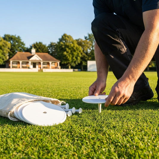 6-inch cricket fielding discs in white for precise field marking - product detail