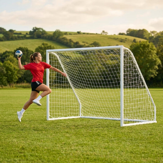 3m x 2m handball goal made of shatterproof PVC for indoor and outdoor use