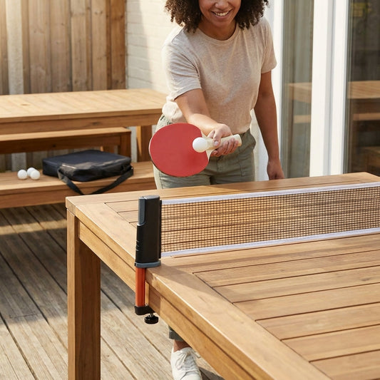 Table Tennis Set with 6 Plywood Bats in Black and Red