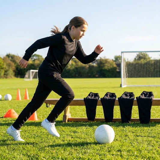 Junior tracksuit bottoms in black made from polyester - product detail