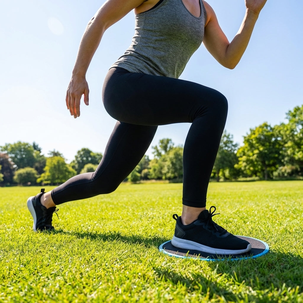 Dual-sided fitness gliders in black and blue for versatile workouts - product detail