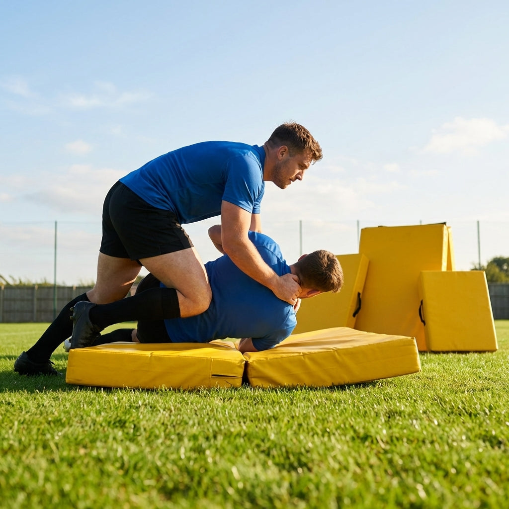 Rugby tackle mats in Yellow/Black with durable PVC for training - product detail