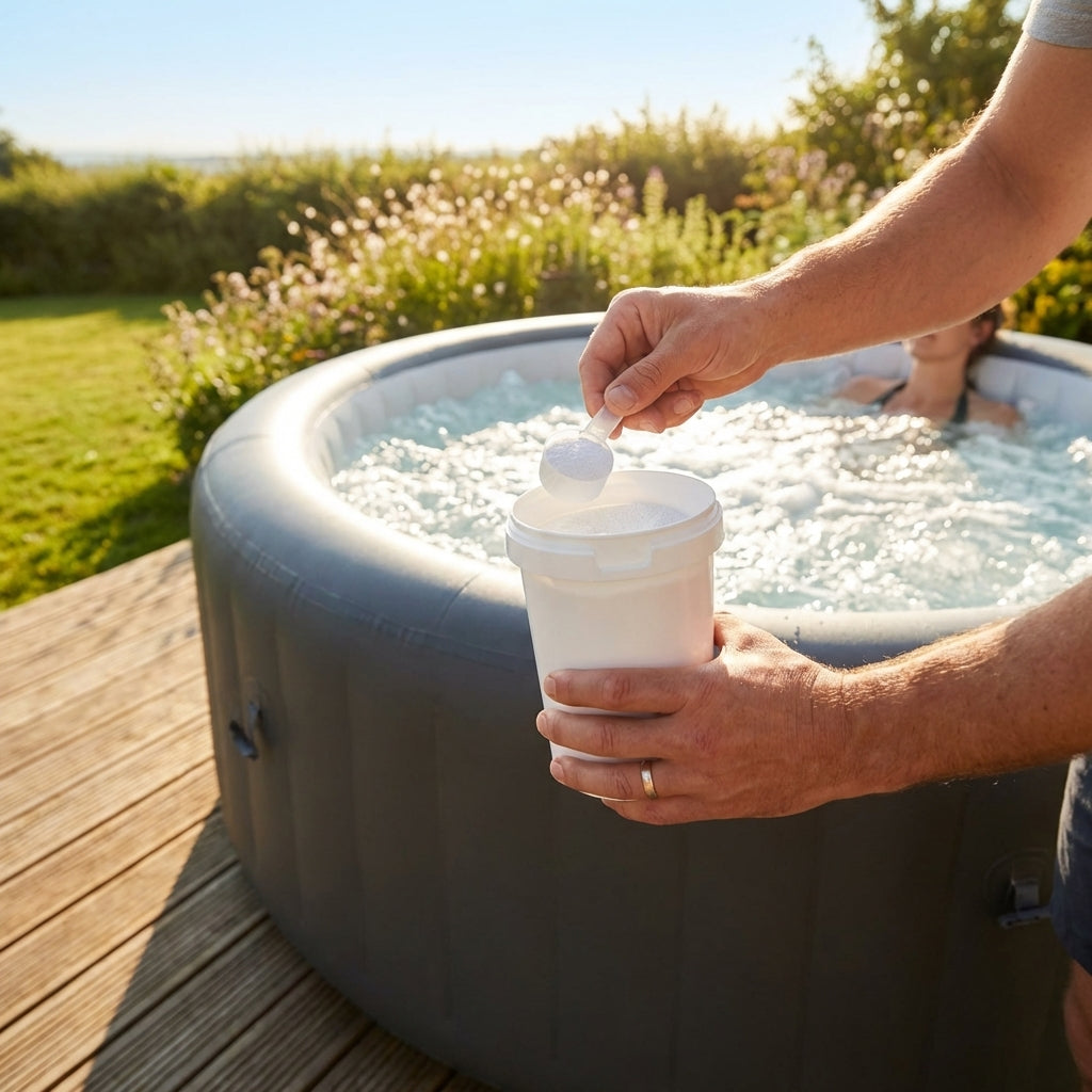 pH Plus for hot tubs and pools, 1kg tub for water balance - product detail