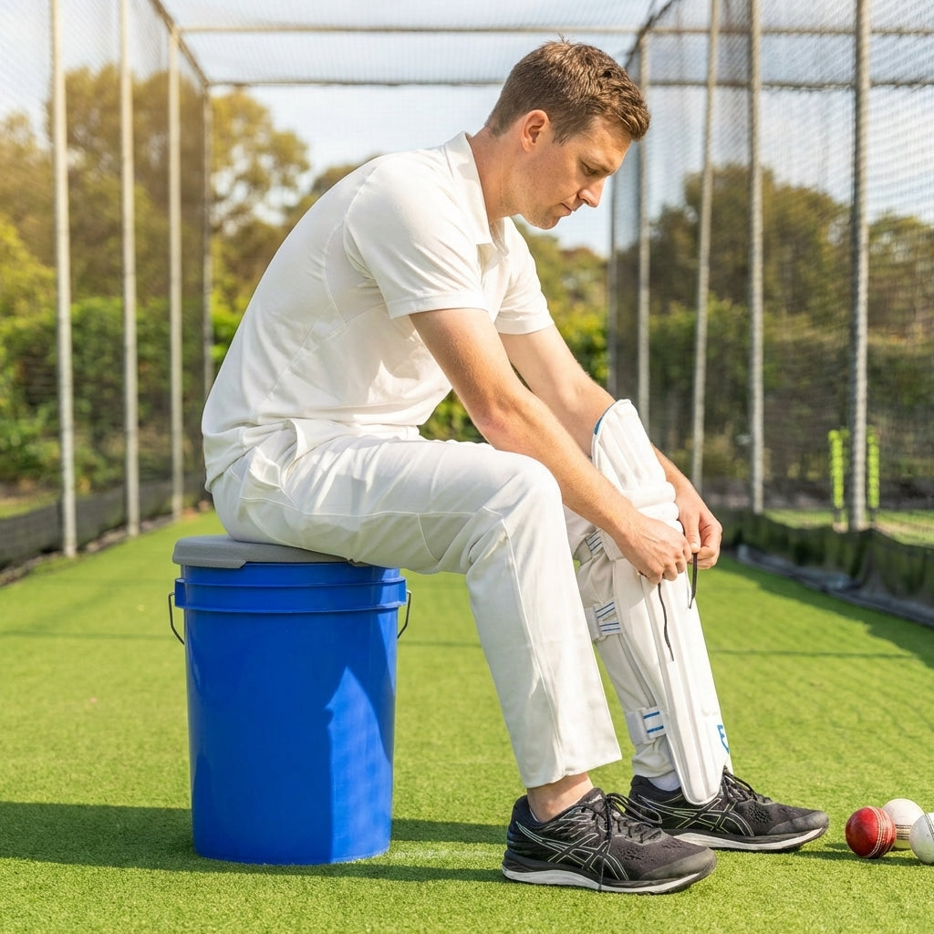 Ball storage bucket with cushioned lid for sports training