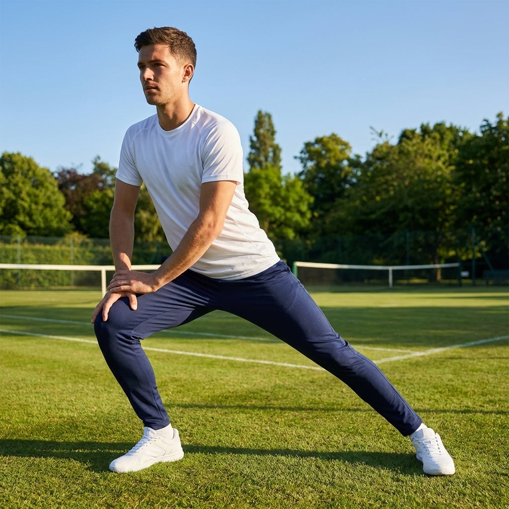 Men's tracksuit bottoms made of lightweight polyester for sportswear