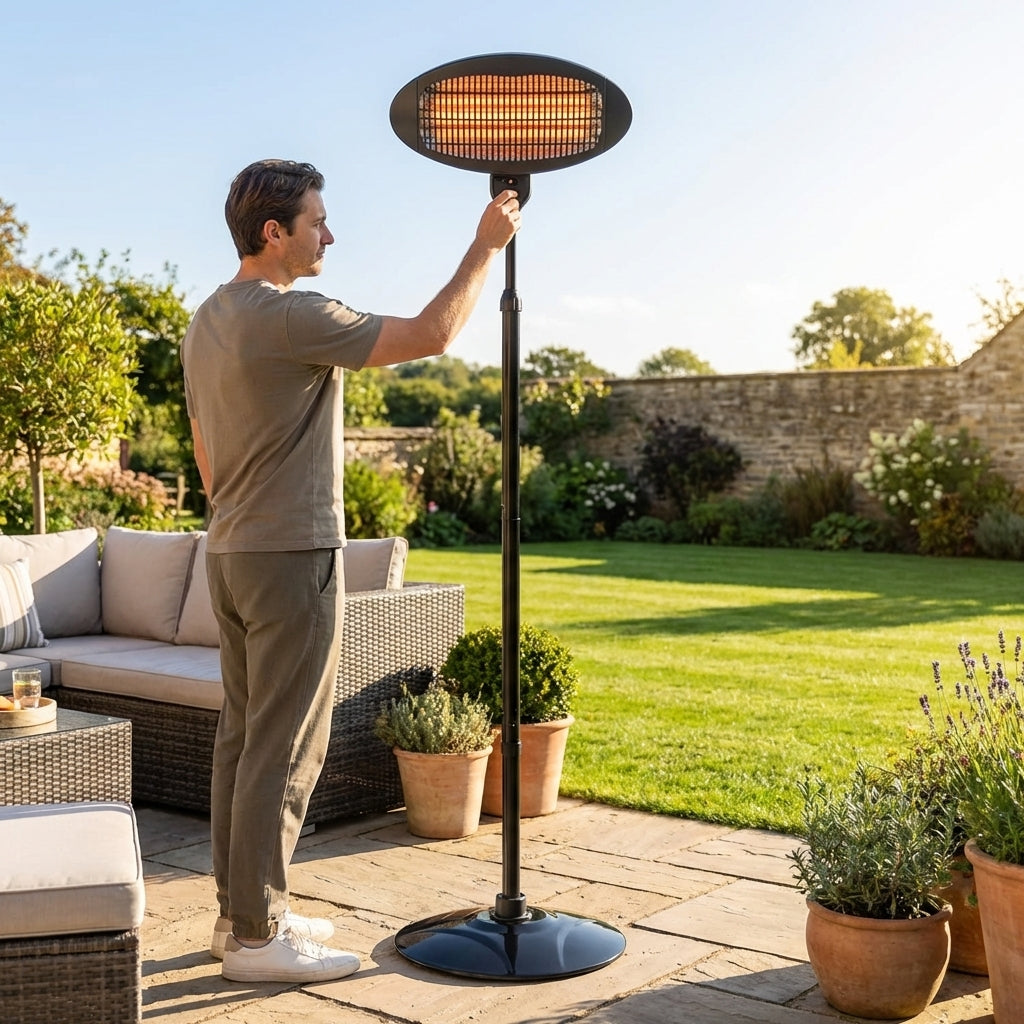 Patio Heater with adjustable settings and stand-alone or wall-mounted options