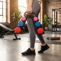 Black plastic dumbbell rack for home gym use