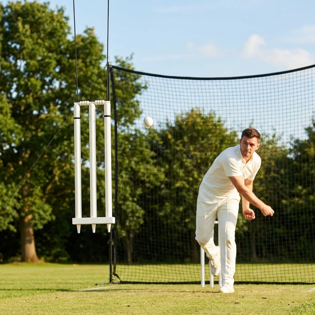Cricket hanging wicket target with durable netting for bowling practice - product detail