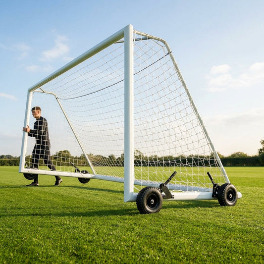 All-terrain football goal wheels for easy movement