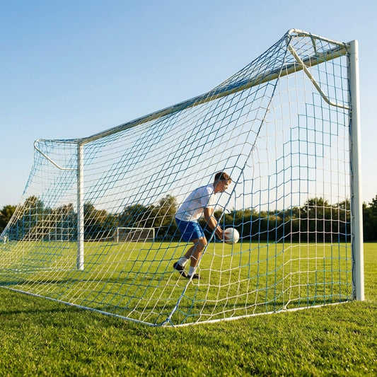 Multi-colour football goal nets for full-size goals