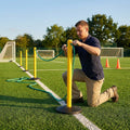 Fluro yellow astroturf crowd control barrier, sports events - product detail
