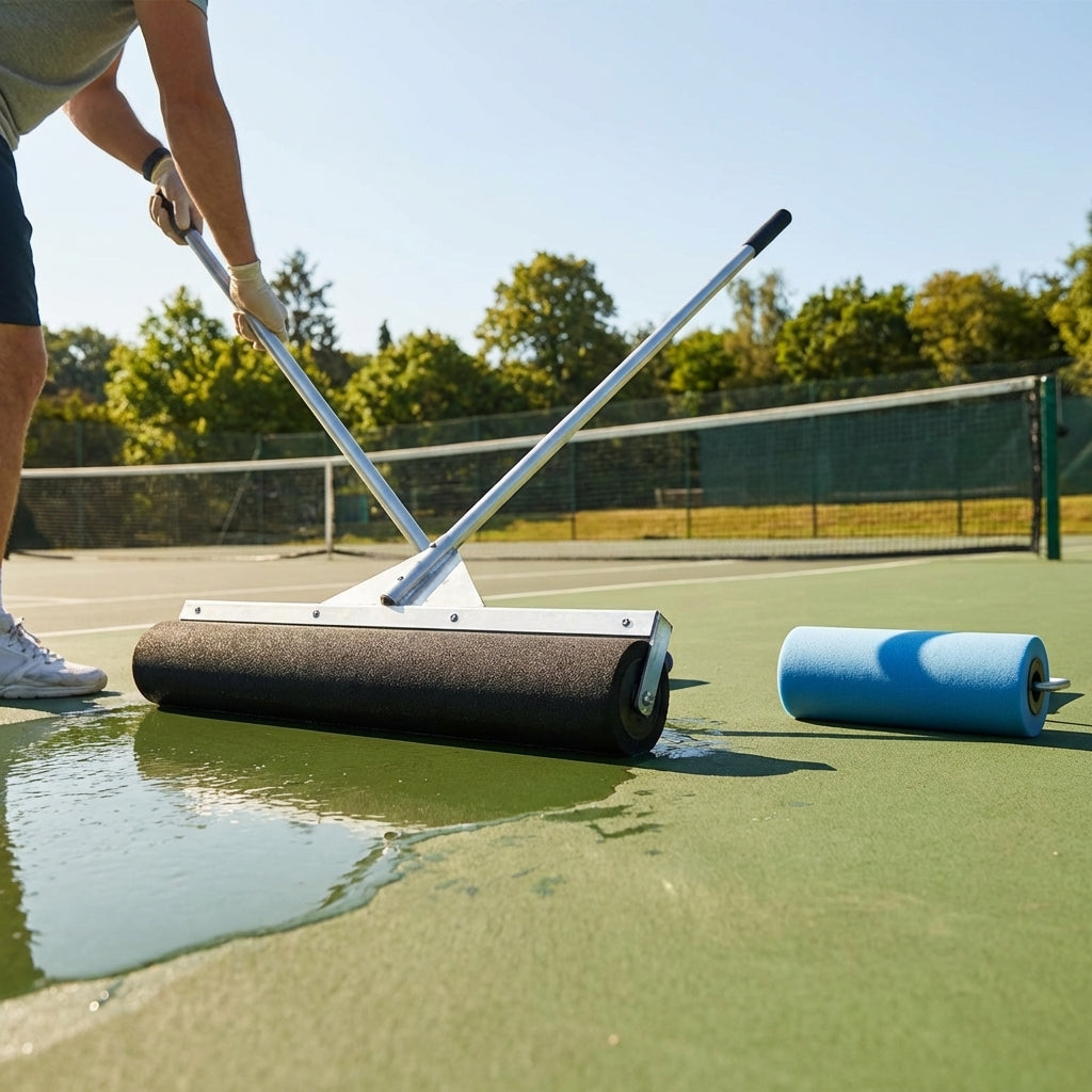 Tennis court squeegee rollers in PU Foam and Blue PVA - product detail