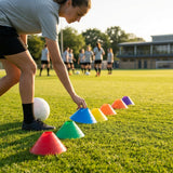 Flexible training cones in assorted colours for sports drills - product detail