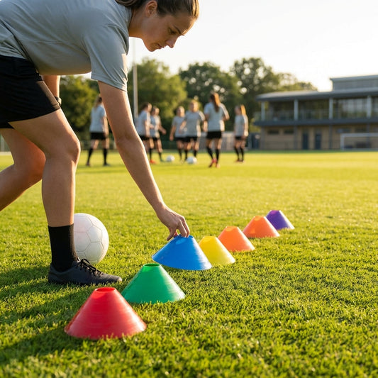 Flexible training cones in assorted colours for sports drills - product detail