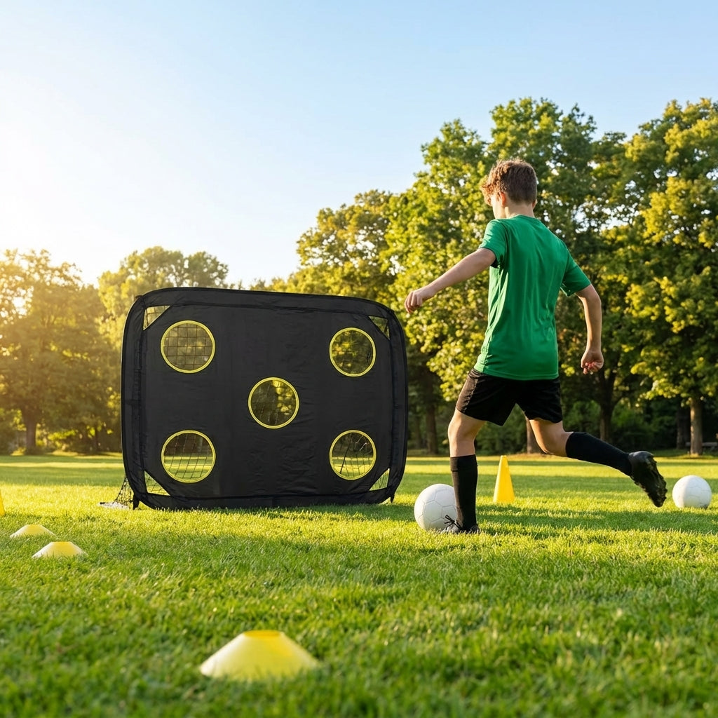 Football target sheets for square pop-up goals, multiple sizes