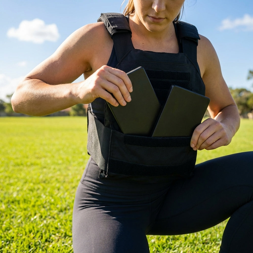 Steel weighted vest plates for fitness training