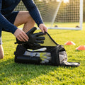 Goalkeeper glove bag in black with compartments for accessories