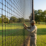 Black anti-litter netting made from HDPP twine for building sites