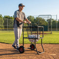 Baseball ball carry cart with durable steel frame and mesh netting