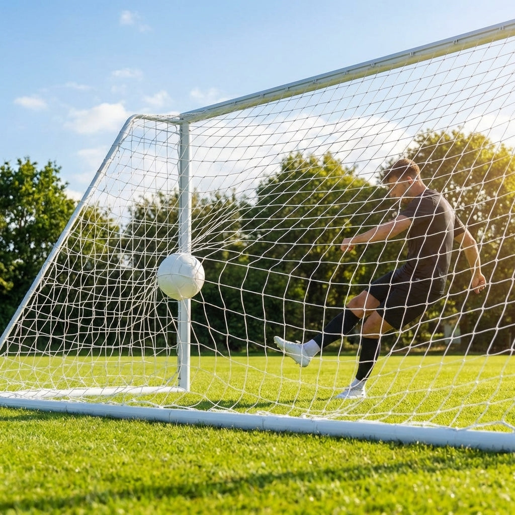 Steel football goal 16x7ft for school and park use